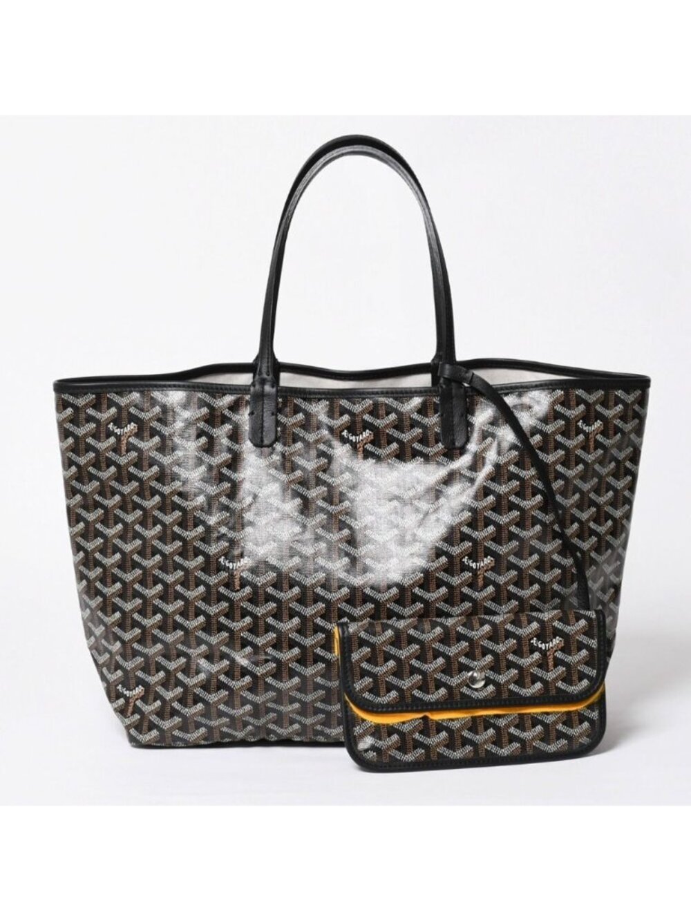 Goyard Saint Louis PM Tote Bag Black Leather